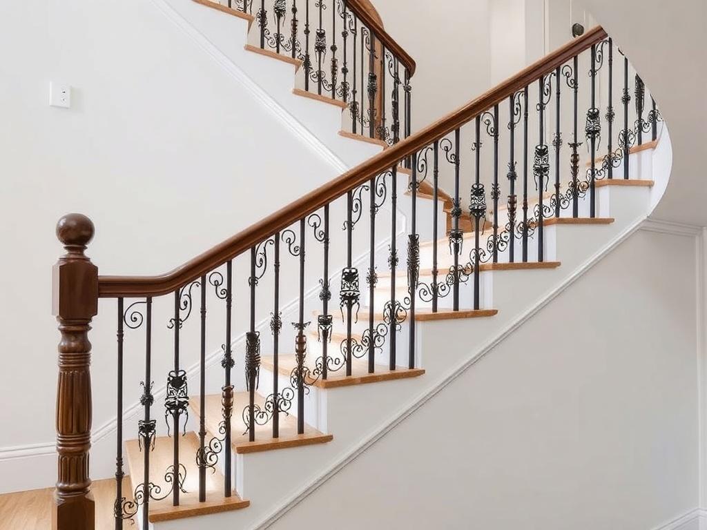 Stair railings in a private houseфото