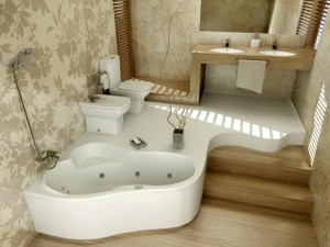 дизайн угловой ванной комнаты 1