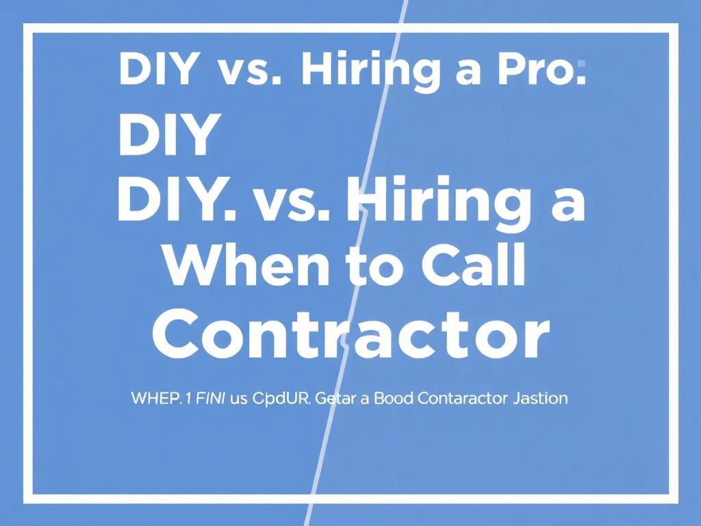     DIY vs. Hiring a Pro: When to Call a Contractor. Finding and Vetting a Good Contractor