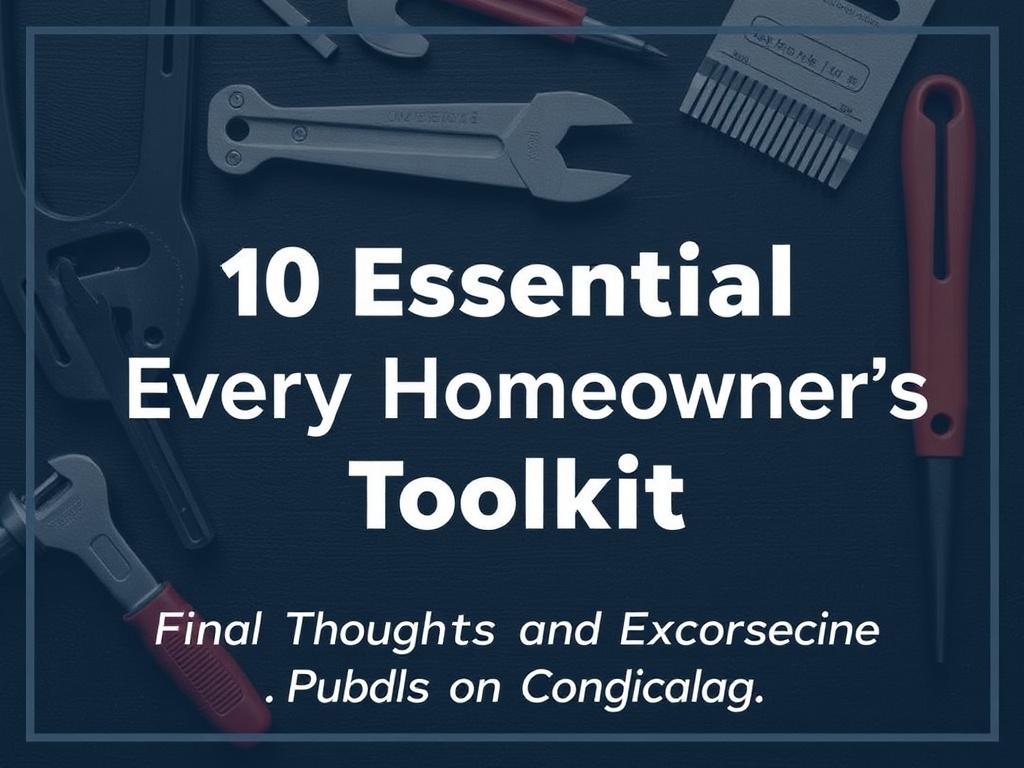     10 Essential Tools for Every Homeowner's Toolkit. Final Thoughts and Encouragement