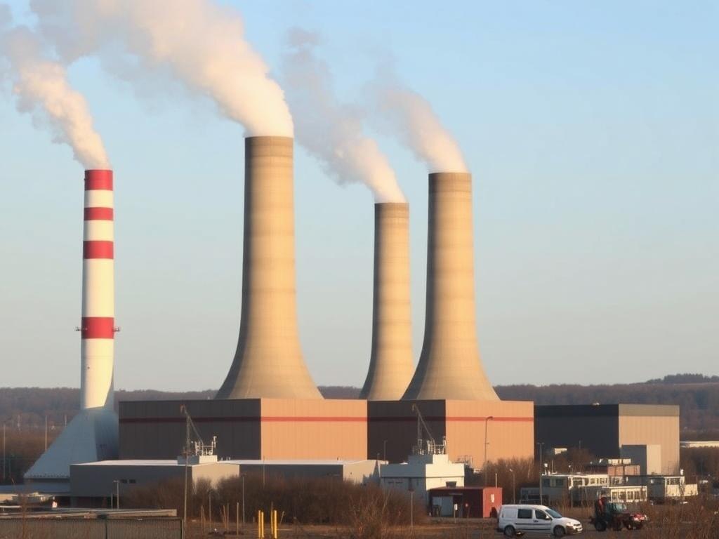 CHP plant chimneysфото