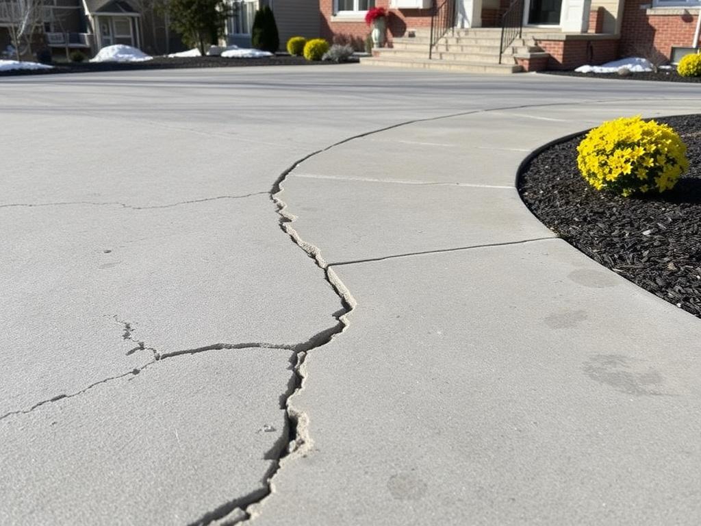     Repairing Cracked Concrete Driveways and Walkways. Winter Considerations: Salt, Freeze-Thaw, and Protective Measures